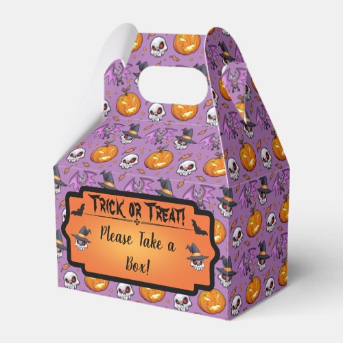 Creepy Cool Cartoon Halloween Lilac Favor Boxes