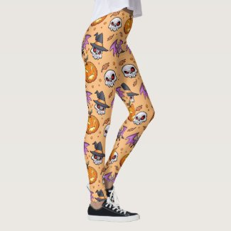 Creepy Cool Cartoon Halloween (Orange)