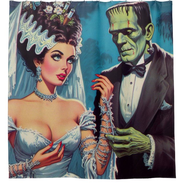 Creepy Couple Shower Curtain (Front)
