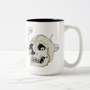 Creepy Crawler Skull Two-Tone Coffee Mug