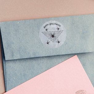 Creepy Crawling Black Widow Spiders Web White Classic Round Sticker