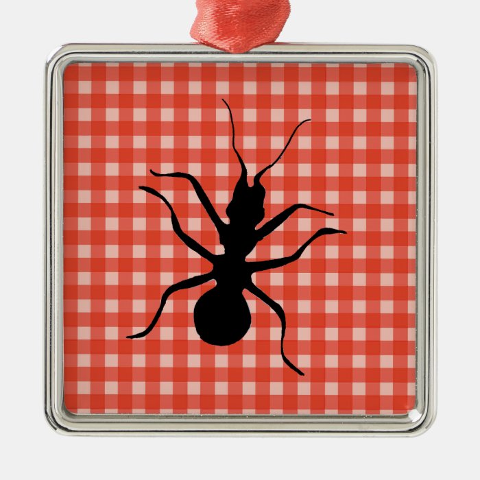 Creepy Crawly Ant Plaid Tablecloth Christmas Ornament
