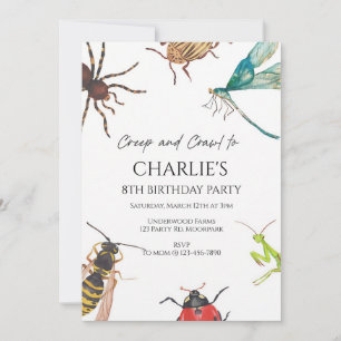 Creepy Crawly Bug Birthday Outdoor Nature Invitation