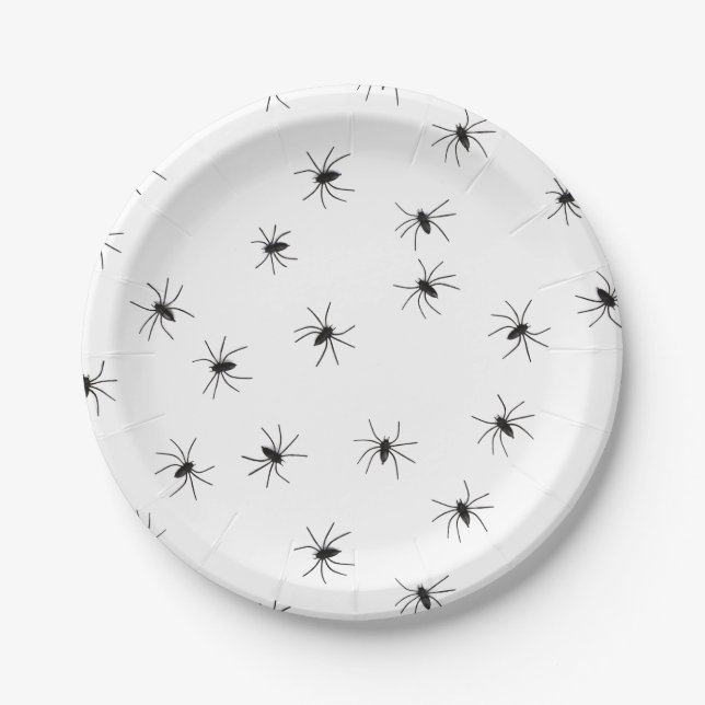 Creepy Crawly Spiders Paper Plates (Front)