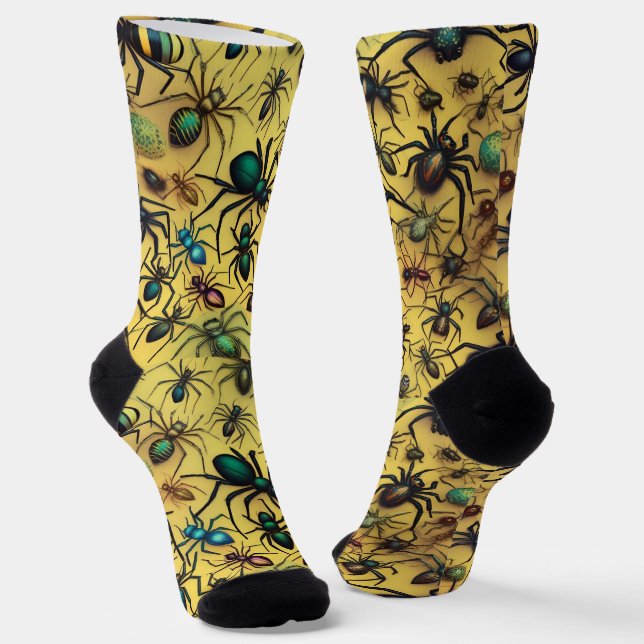Creepy Crawly Spiders, Socks (Angled)