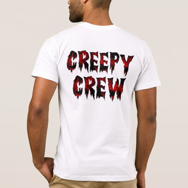 Creepy Crew Halloween Party Blood Typography T-Shirt (Back)