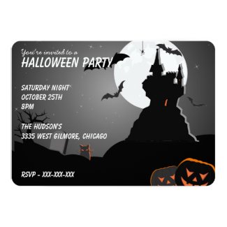 Creepy Csstle and Bats Card
