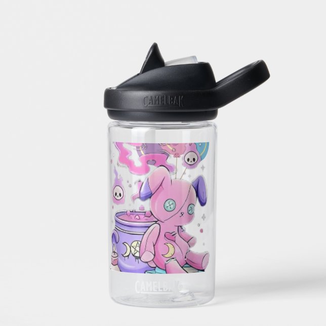 Creepy Cute Aesthetic T-Shirt Spooky Cute Graphic  Water Bottle (Left)