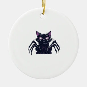 Creepy Cute Cat � Spider Legs & Heart Eyes Oversiz Ceramic Ornament