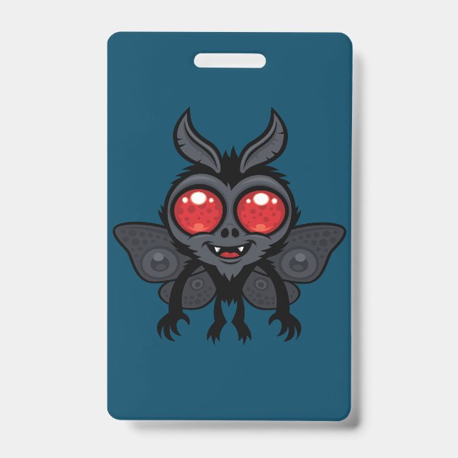 Creepy Cute Cryptid Mothman Monster Badge (Front)
