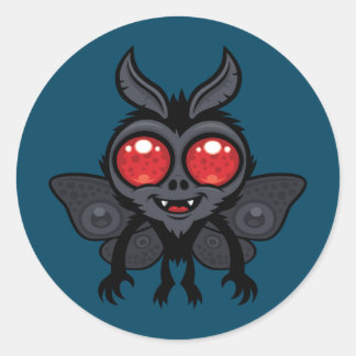 Creepy Cute Cryptid Mothman Monster Classic Round Sticker