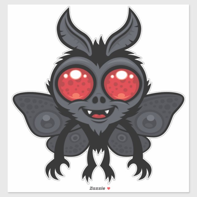 Creepy Cute Cryptid Mothman Monster Sticker (Sheet)
