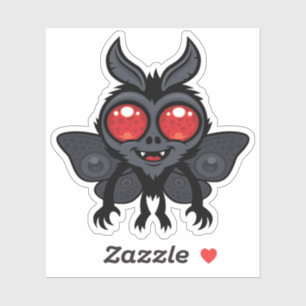 Creepy Cute Cryptid Mothman Monster Sticker
