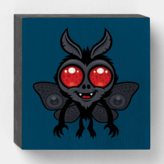 Creepy Cute Cryptid Mothman Monster Wooden Box Sign