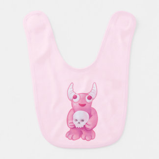 Creepy Cute Demon Pink Skull Pastel Goth Baby Bib