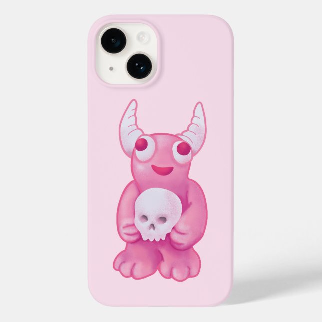 Creepy Cute Demon Pink Skull Pastel Goth Girl Case-Mate iPhone Case (Back)