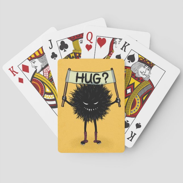 Creepy Cute Evil Character Hug  Poker Cards (Back)