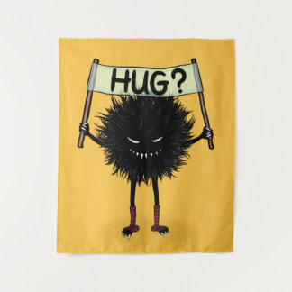 Creepy Cute Evil Character Hug Tapestry