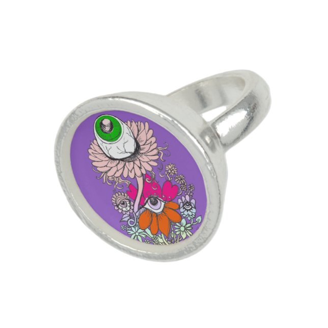 Creepy Cute Eyeball Floral Ring (Top)