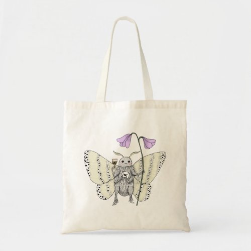 Creepy Cute Funny Goth Moth Ink Drawing  Tote Bag