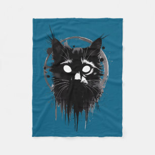 Creepy Cute Goth Cat Horror Kitty Sketch Alt Nge E Fleece Blanket