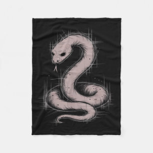 Creepy Cute Goth Python Horror Snake Sketch Alt Ng Fleece Blanket