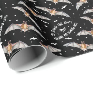 Creepy Cute Gothic Vampire Bats Vintage Halloween Wrapping Paper