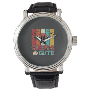 Creepy Cute Halloween Bat Retro Graphic Watch
