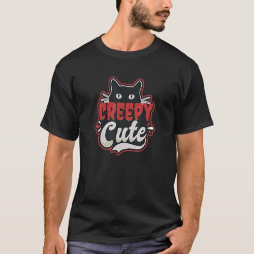 Creepy Cute Halloween Cat T_Shirt