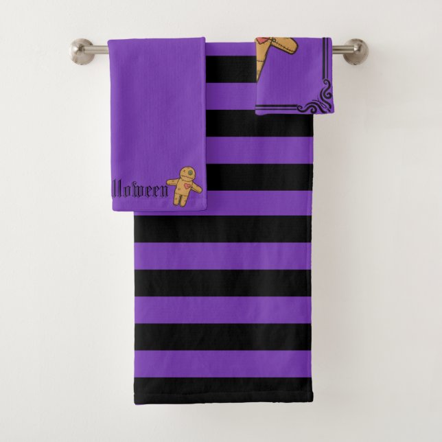 Creepy Cute Halloween Hex Doll Bath Towel Set (Insitu)