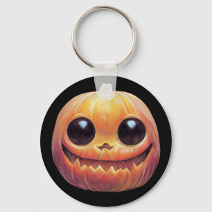 Creepy Cute Halloween Pumpkin Face Keychain