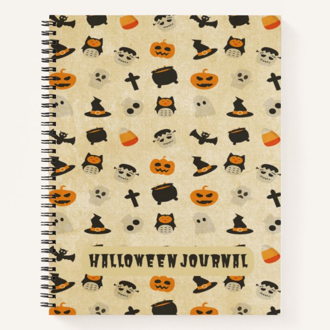 Creepy Cute Halloween Theme Pattern Notebook (Front)