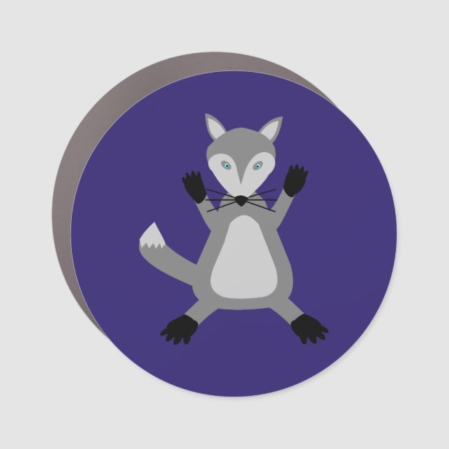Creepy Cute Halloween Wolf Car Magnet (Front)