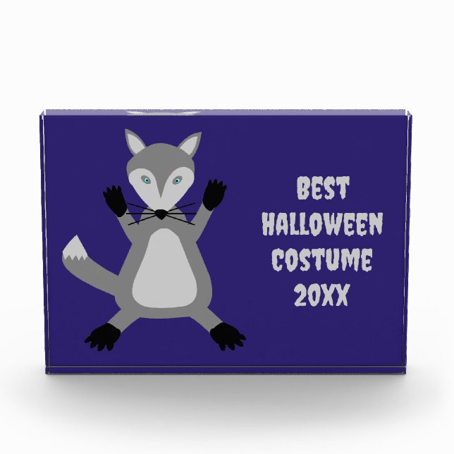 Creepy Cute Halloween Wolf Custom Best Costume Acrylic Award (Front)