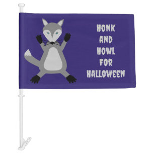 Creepy Cute Halloween Wolf Custom Car Flag