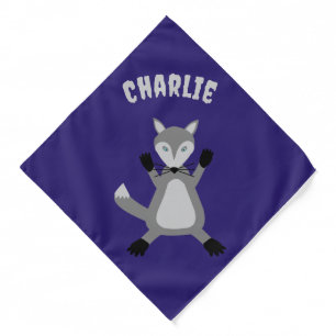 Creepy Cute Halloween Wolf Custom Dog Name Bandana