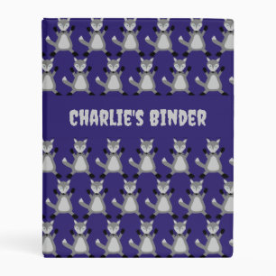 Creepy Cute Halloween Wolf Custom Name Mini Binder