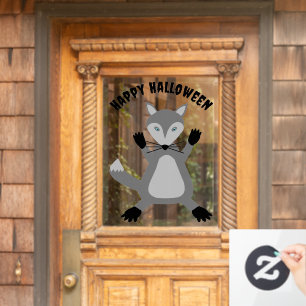 Creepy Cute Halloween Wolf Custom Window Cling