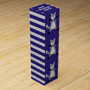 Creepy Cute Halloween Wolf Custom Wine Box