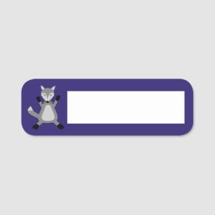 Creepy Cute Halloween Wolf Name Tag