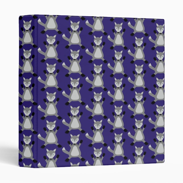 Creepy Cute Halloween Wolf Patterned 3 Ring Binder (Front/Spine)