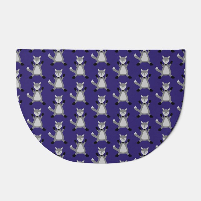 Creepy Cute Halloween Wolf Patterned Doormat (Front)