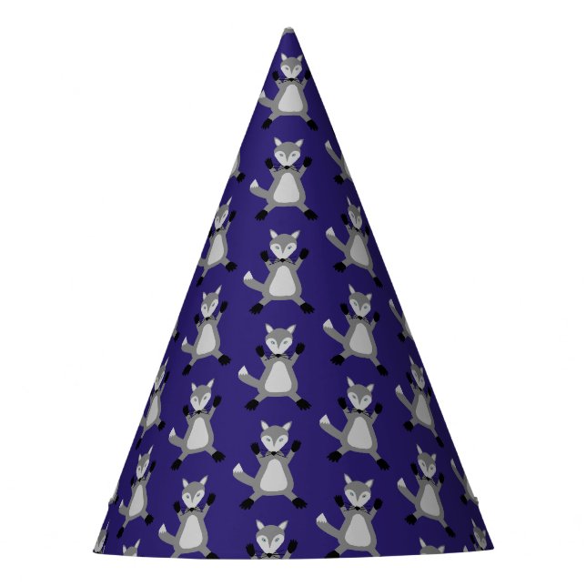 Creepy Cute Halloween Wolf Patterned Party Hat (Front)