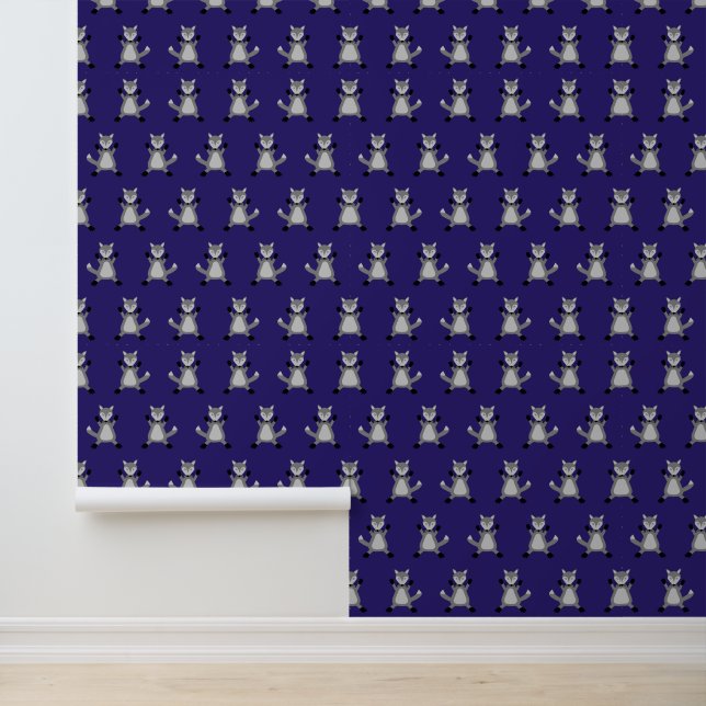 Creepy Cute Halloween Wolf Patterned Wallpaper (Application)
