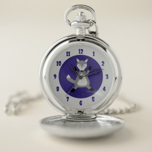 Creepy Cute Halloween Wolf Pocket Watch