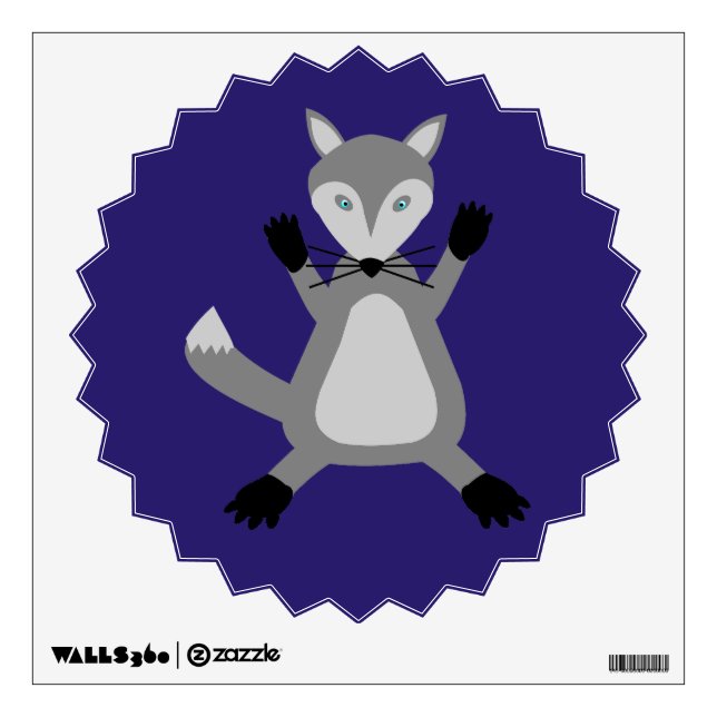 Creepy Cute Halloween Wolf Wall Decal (Front)