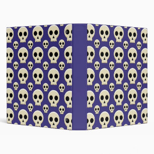 Creepy Cute Kawaii Goth Skull Pattern 3 Ring Binder