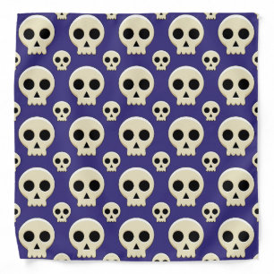 Creepy Cute Kawaii Goth Skull Pattern Bandana