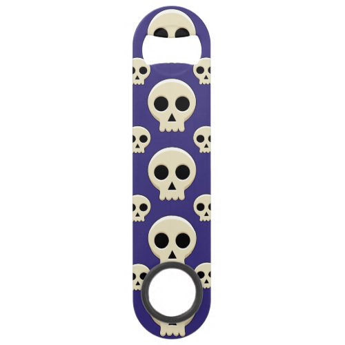 Creepy Cute Kawaii Goth Skull Pattern Bar Key