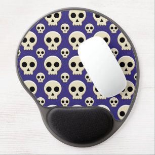 Creepy Cute Kawaii Goth Skull Pattern Gel Mouse Pad